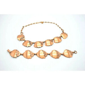 Pcraft Genuine Copper Modernist Leaf Clip Necklace